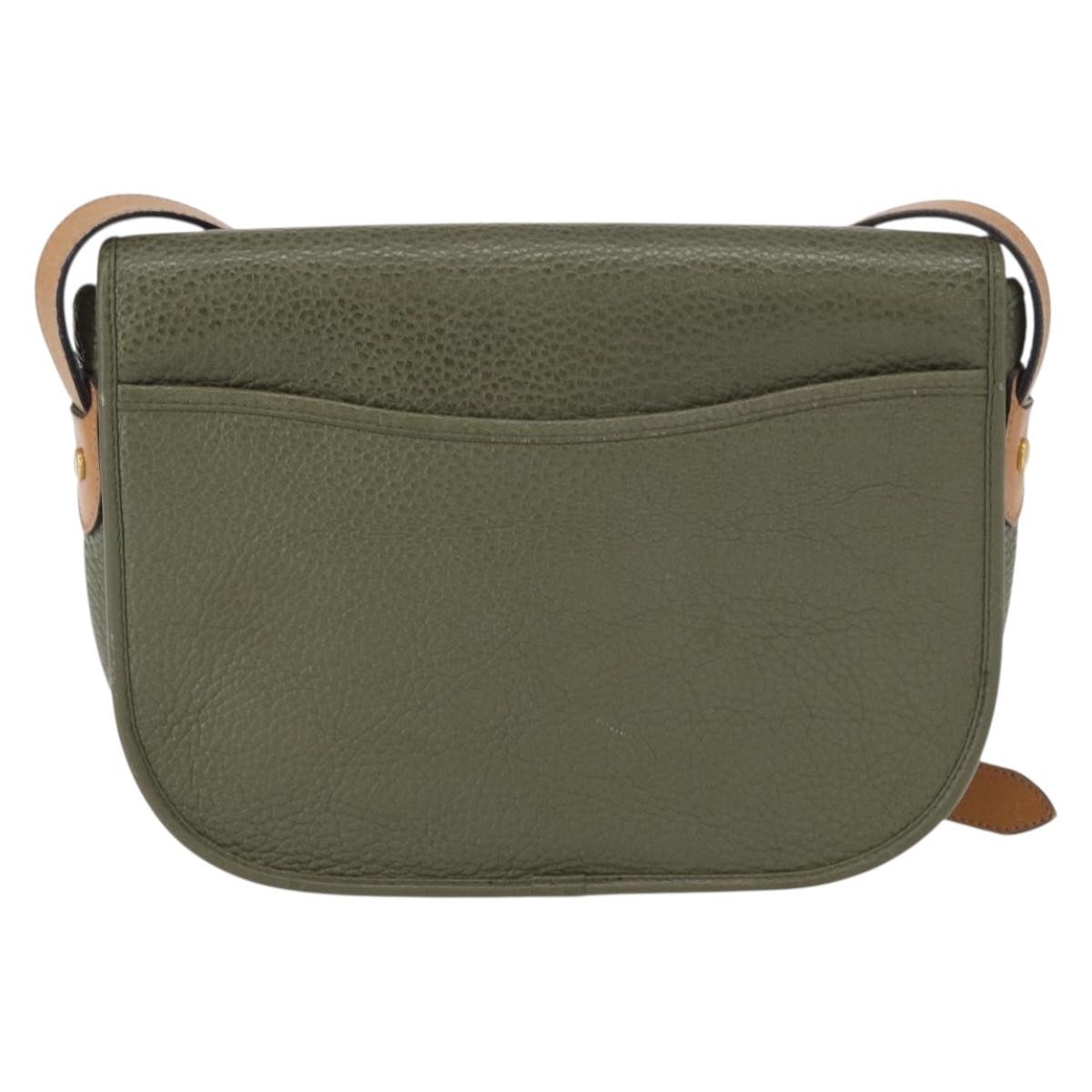 Christian Dior Vintage Shoulder Bag Green Leather Good condition - Back View