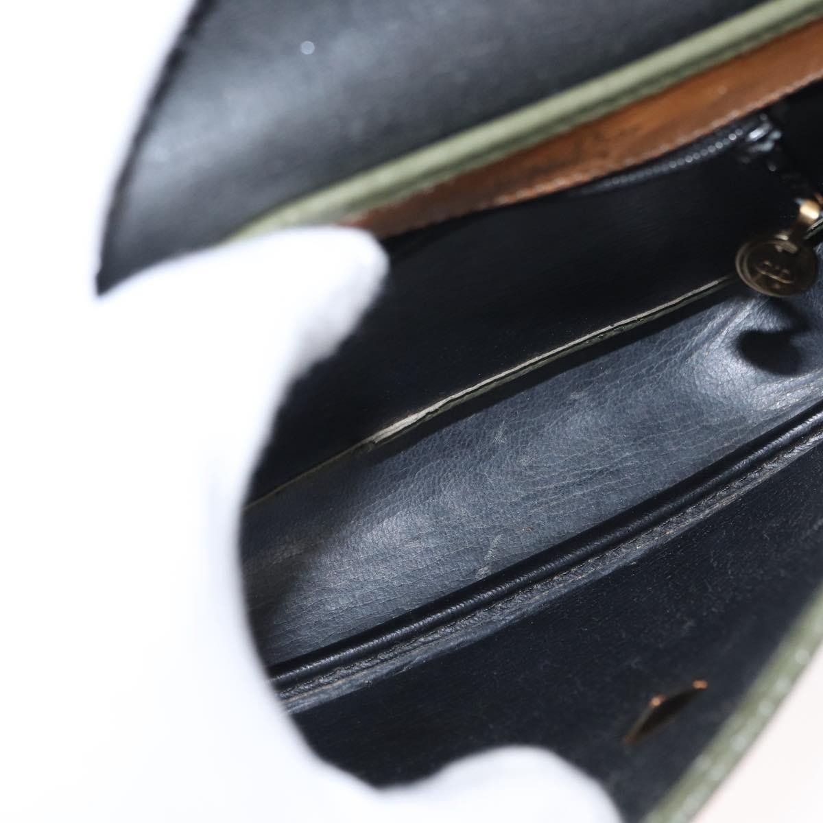 Christian Dior Vintage Shoulder Bag Green Leather Good condition - Box View