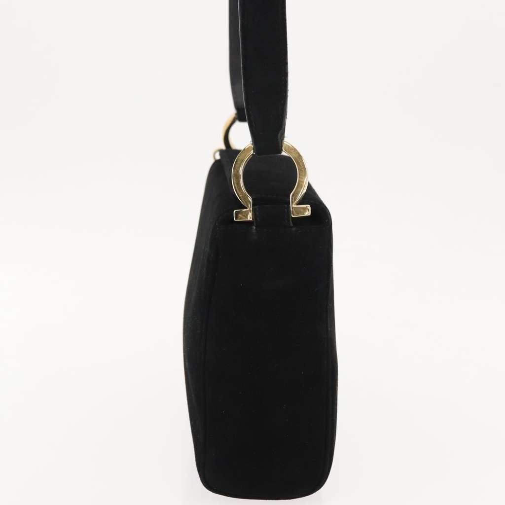 Salvatore Ferragamo Gancini Shoulder Bag Black Suede Good condition - Inside View