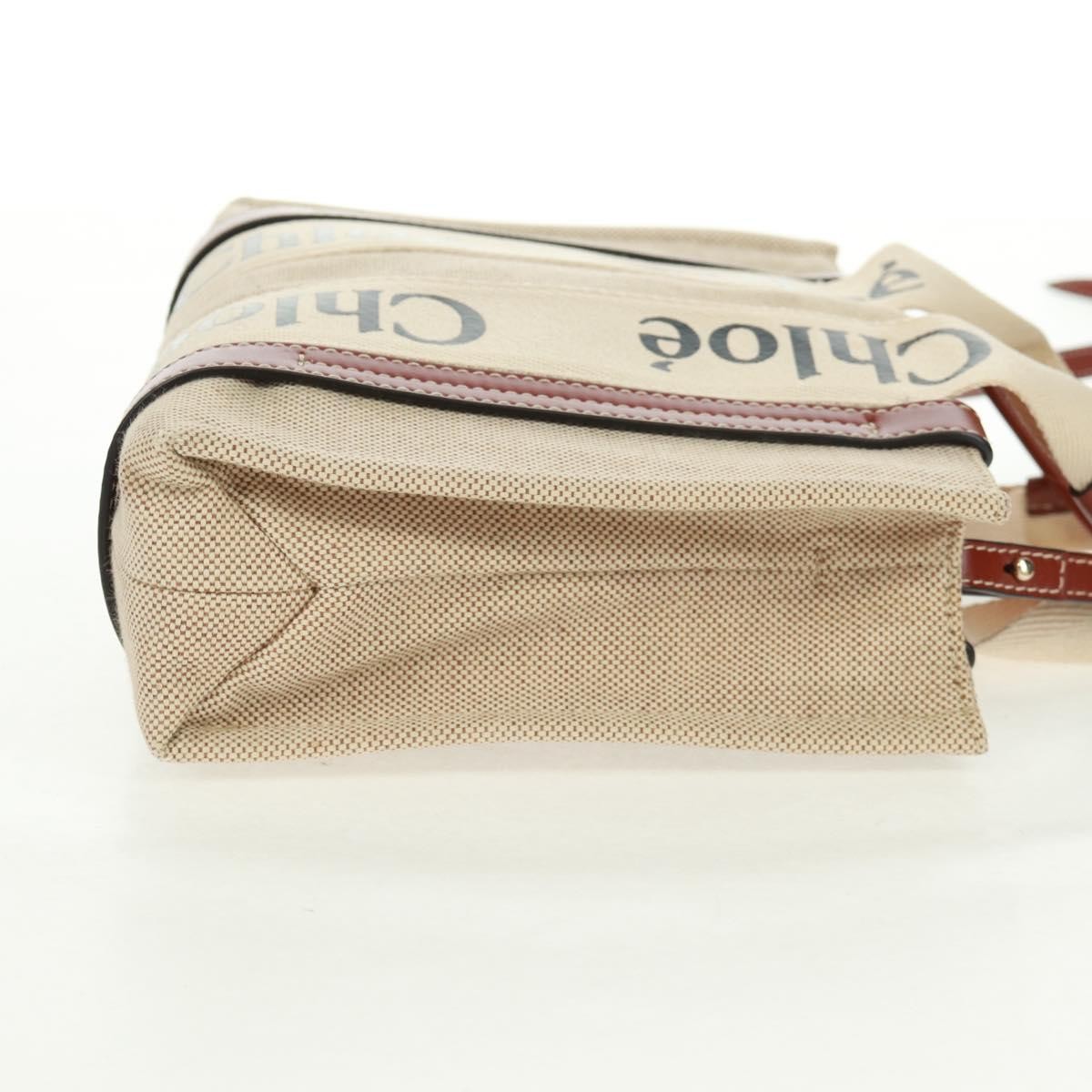 Chloe Woody Convertible Tote Beige Canvas Good condition - Model View