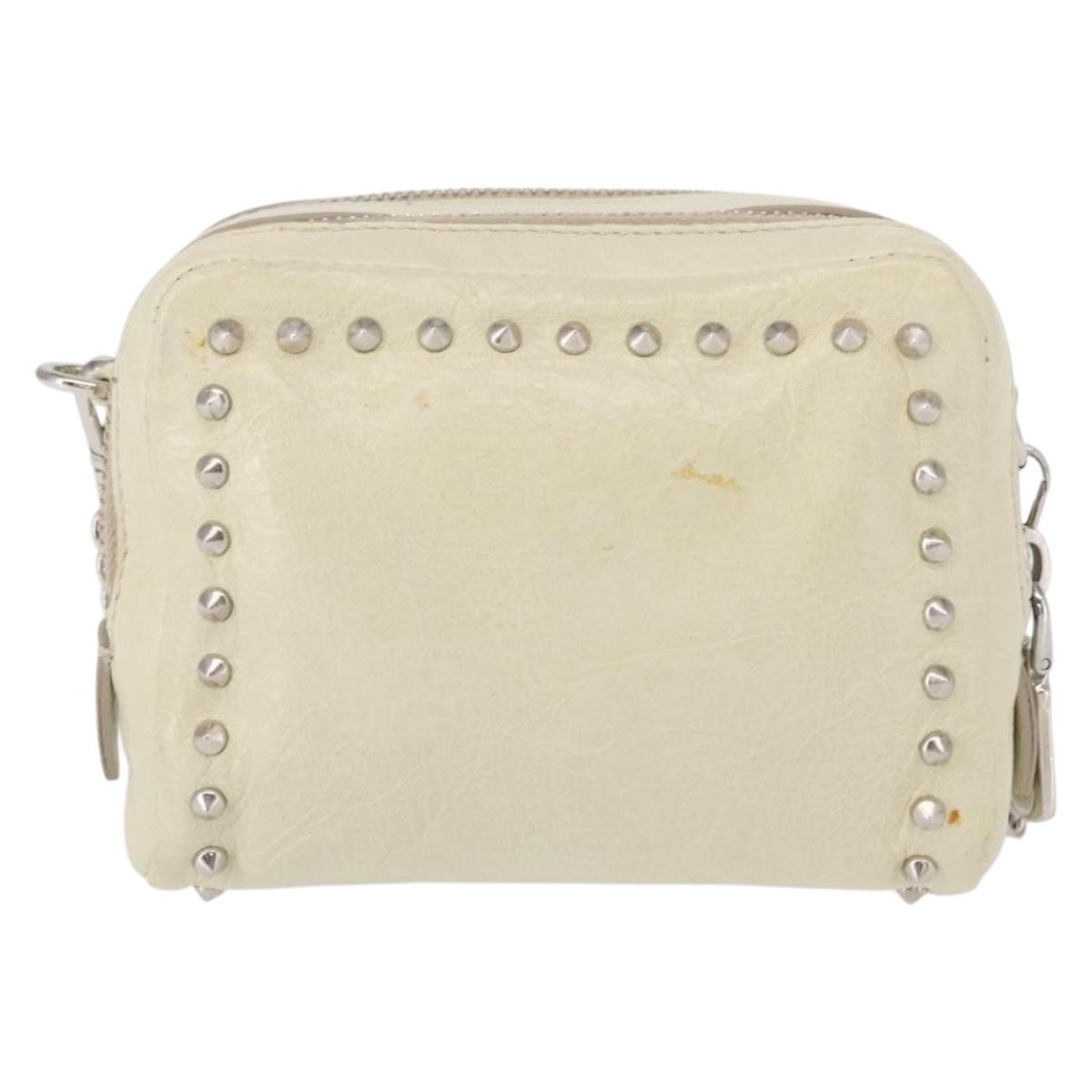 Miu Miu Chain Crossbody Bag Ecru Leather Good condition - Back View