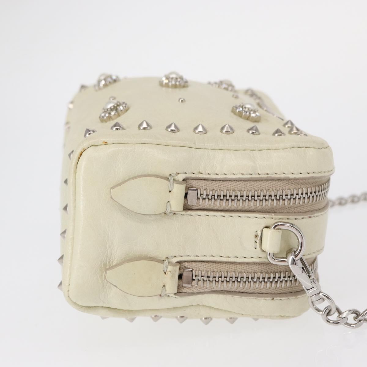 Miu Miu Chain Crossbody Bag Ecru Leather Good condition - Inside View