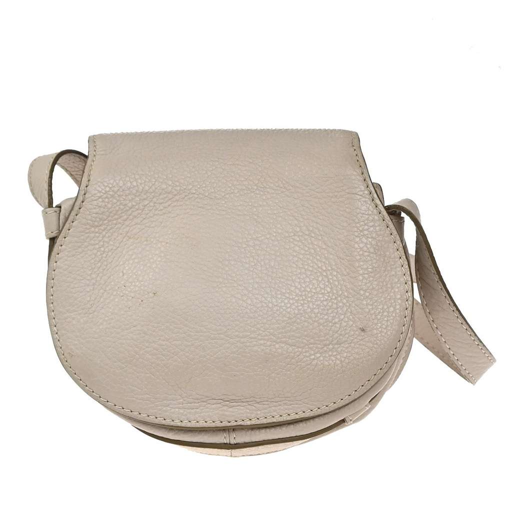 Chloe Marcie Crossbody Bag Beige Leather Good condition - Back View