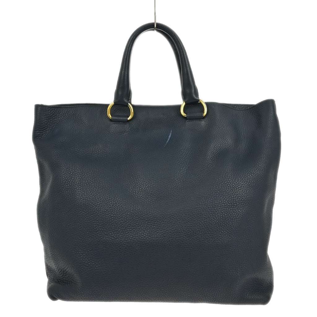 Prada Convertible Shopper Tote Navy Leather Good condition - Back View