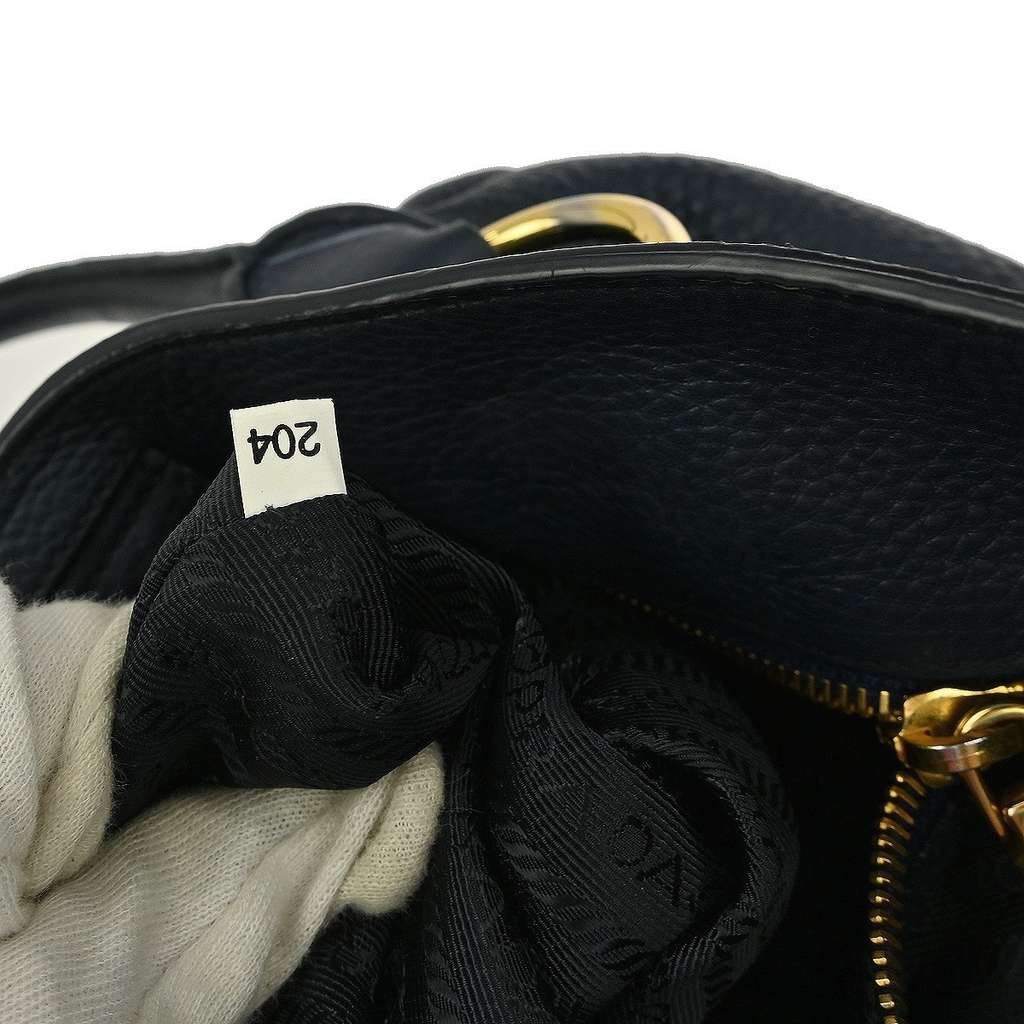 Prada Convertible Shopper Tote Navy Leather Good condition - Model View