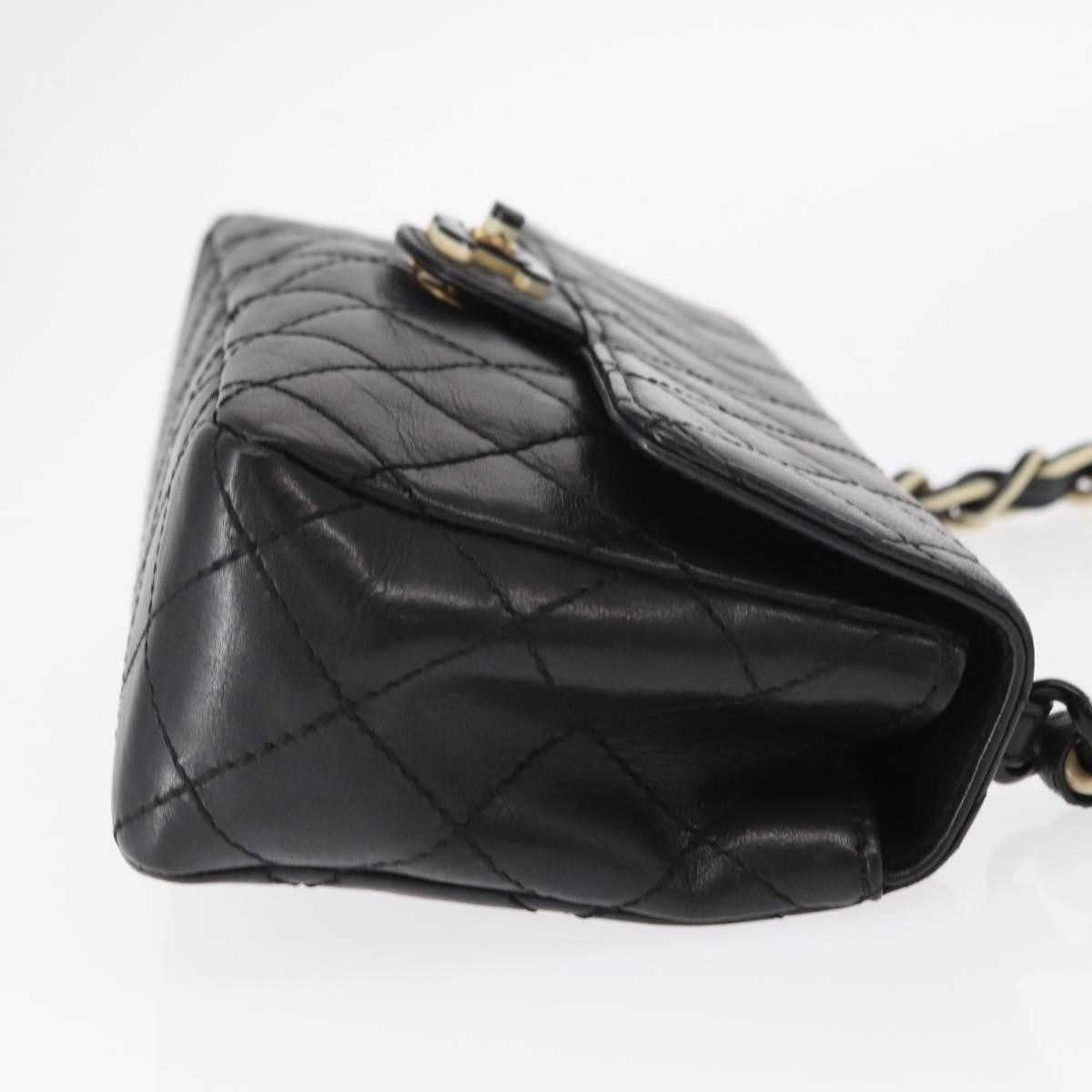 Chanel Vintage Resin Chain CC Flap Bag Black Leather Good condition - Inside View