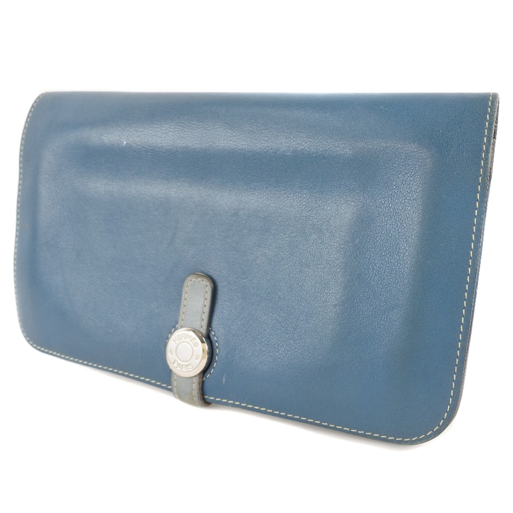 Hermès Dogon Duo Combined Wallet Blue Good condition - Inside View