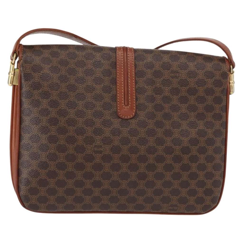 Celine Vintage Shoulder Bag Brown Canvas Fair condition - Back View