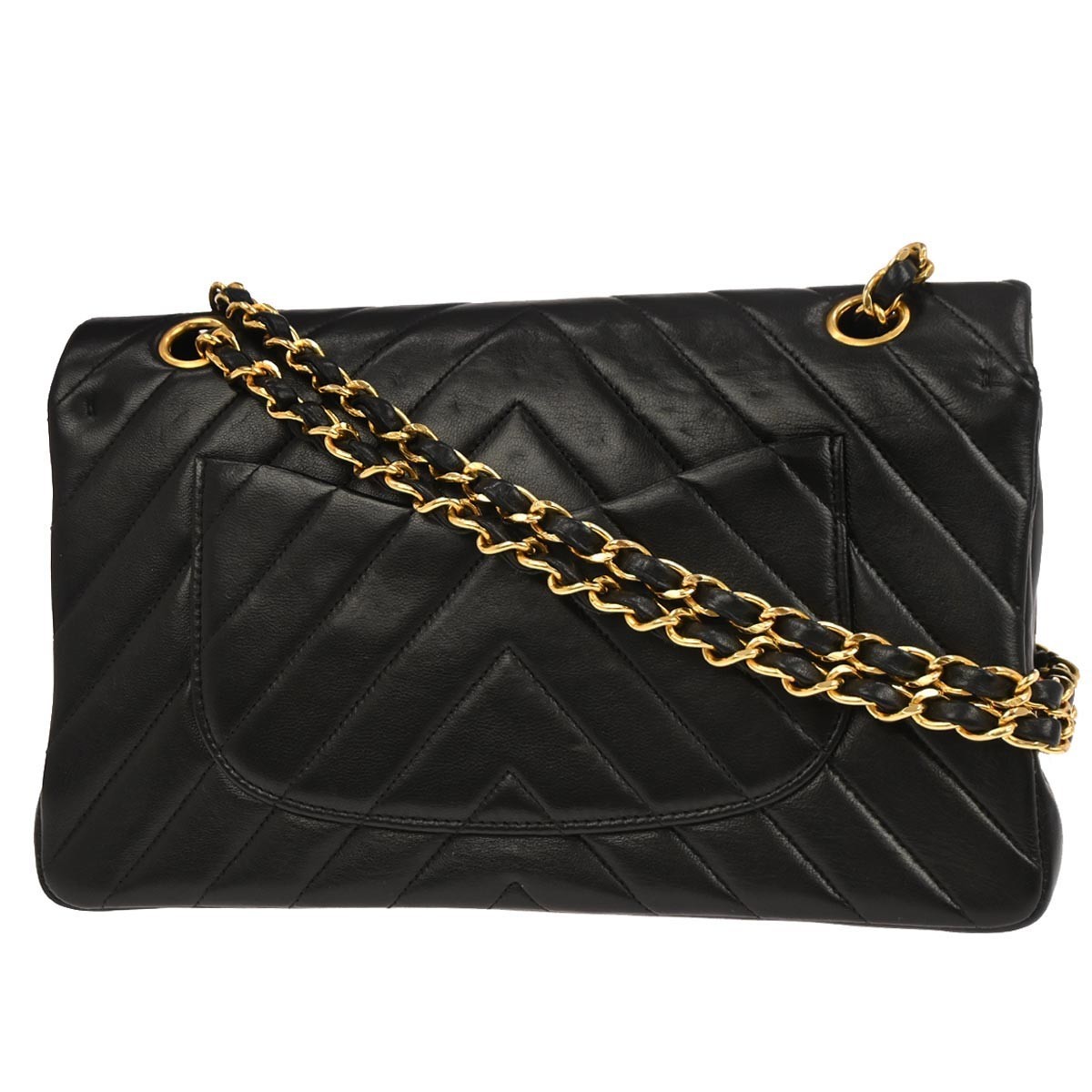 Chanel Timeless - Classic Double Flap Bag Black Leather Good condition - Back View