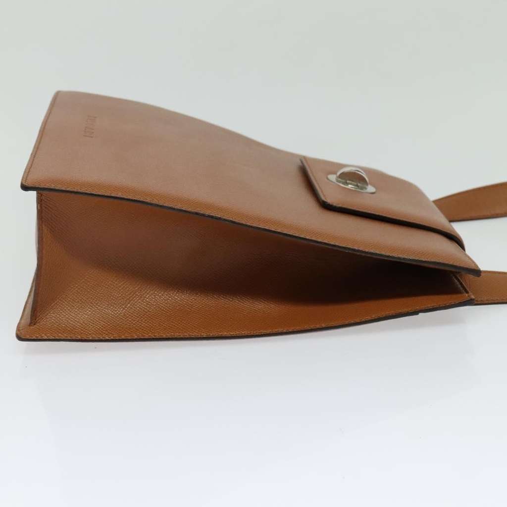 Bvlgari Turnlock Flap Convertible Top Handle Brown Leather Good condition - Model View