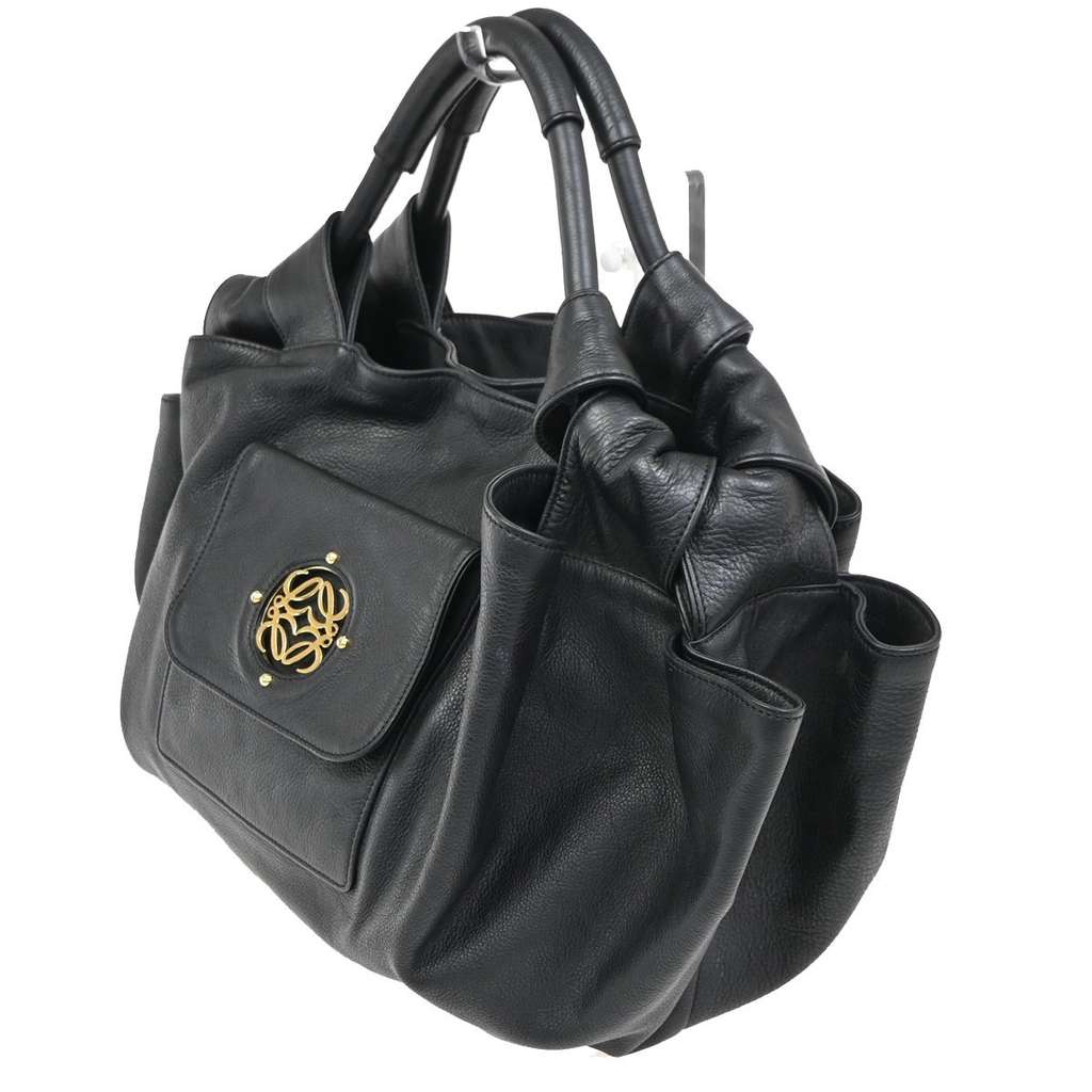 Loewe Anagram Logo Nappa Aire Hand Bag Black Leather Good condition - Inside View