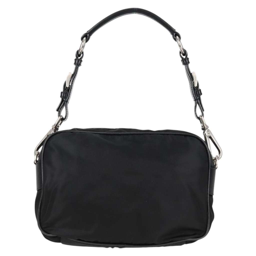 Prada Vintage Front Pocket Shoulder Bag Black Good condition - Back View
