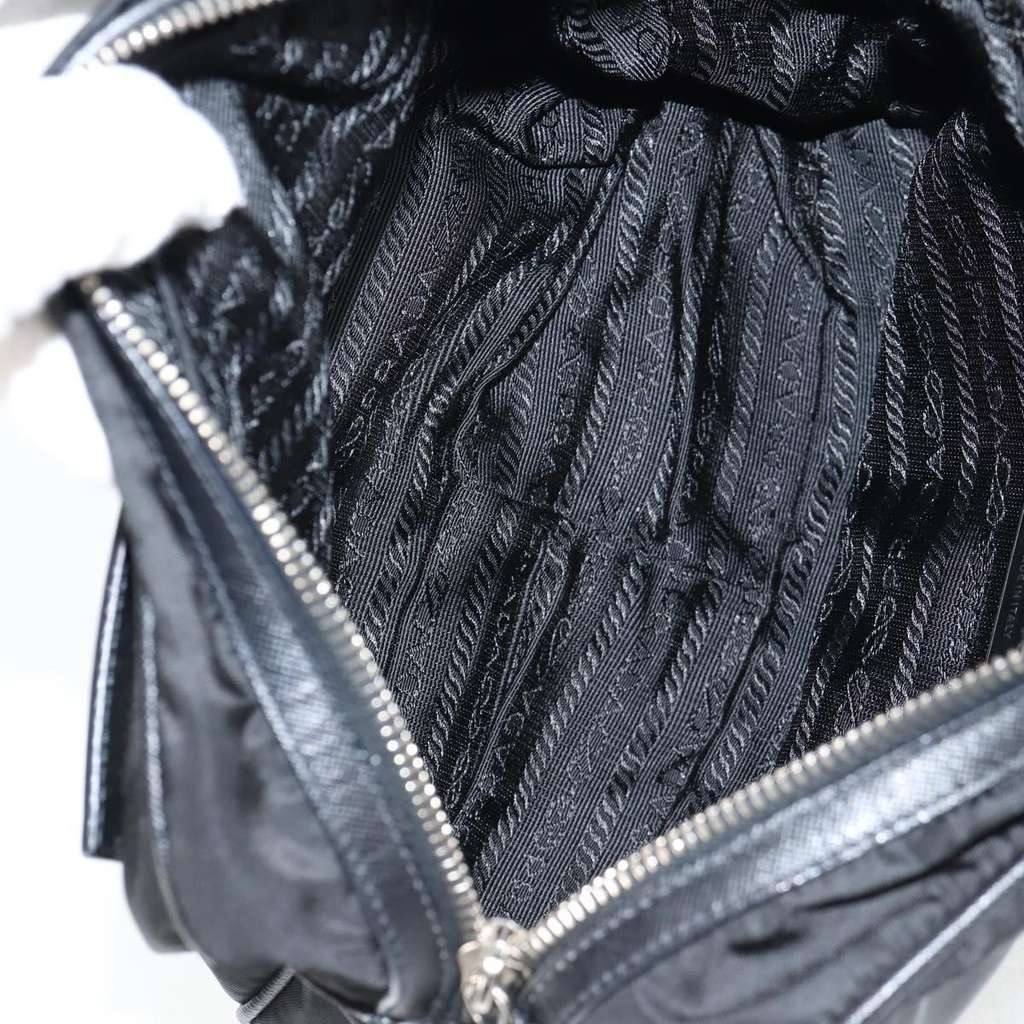 Prada Vintage Front Pocket Shoulder Bag Black Good condition - Box View