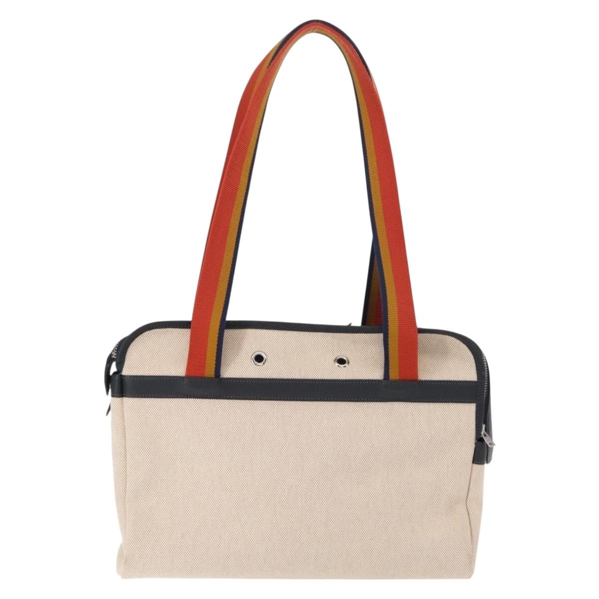 Hermès Sac de Transport pour Chiens Pet Dog Carrier Beige Canvas Good condition - Back View