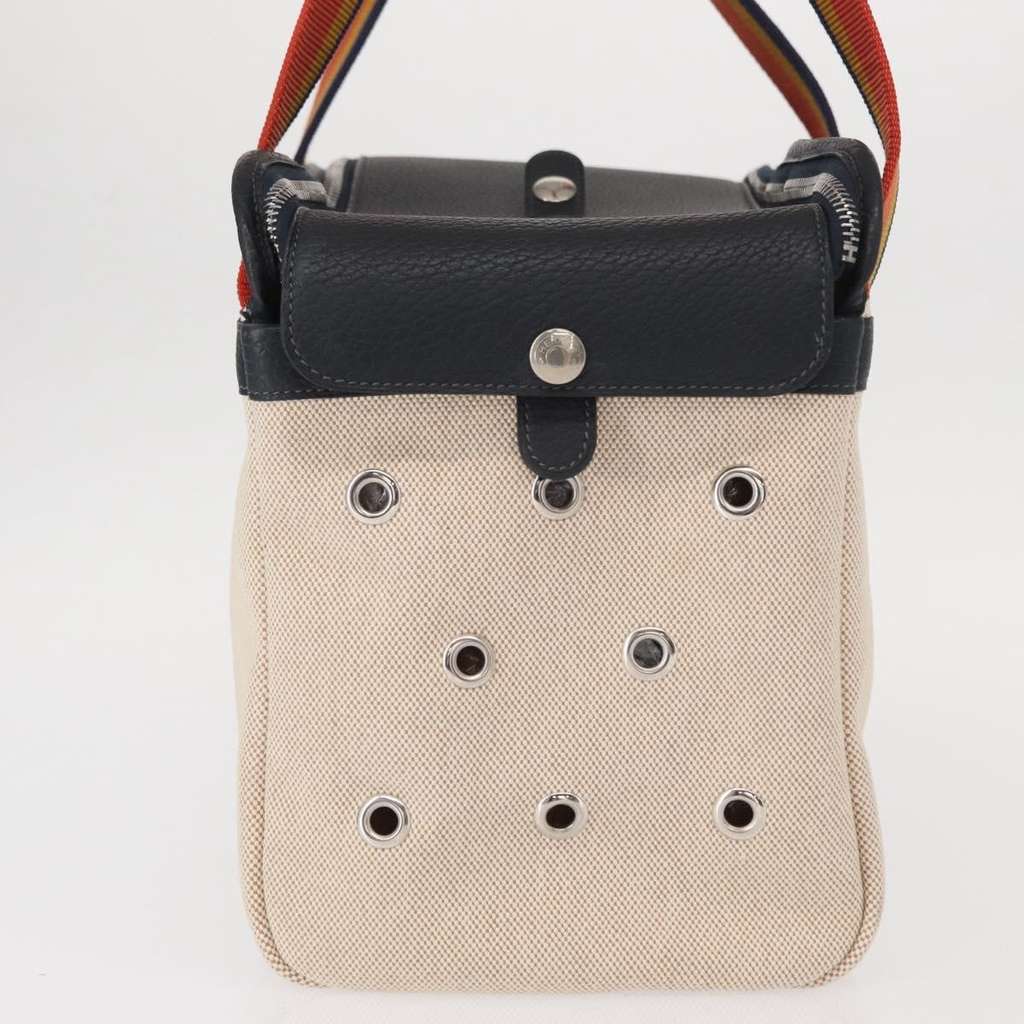 Hermès Sac de Transport pour Chiens Pet Dog Carrier Beige Canvas Good condition - Inside View