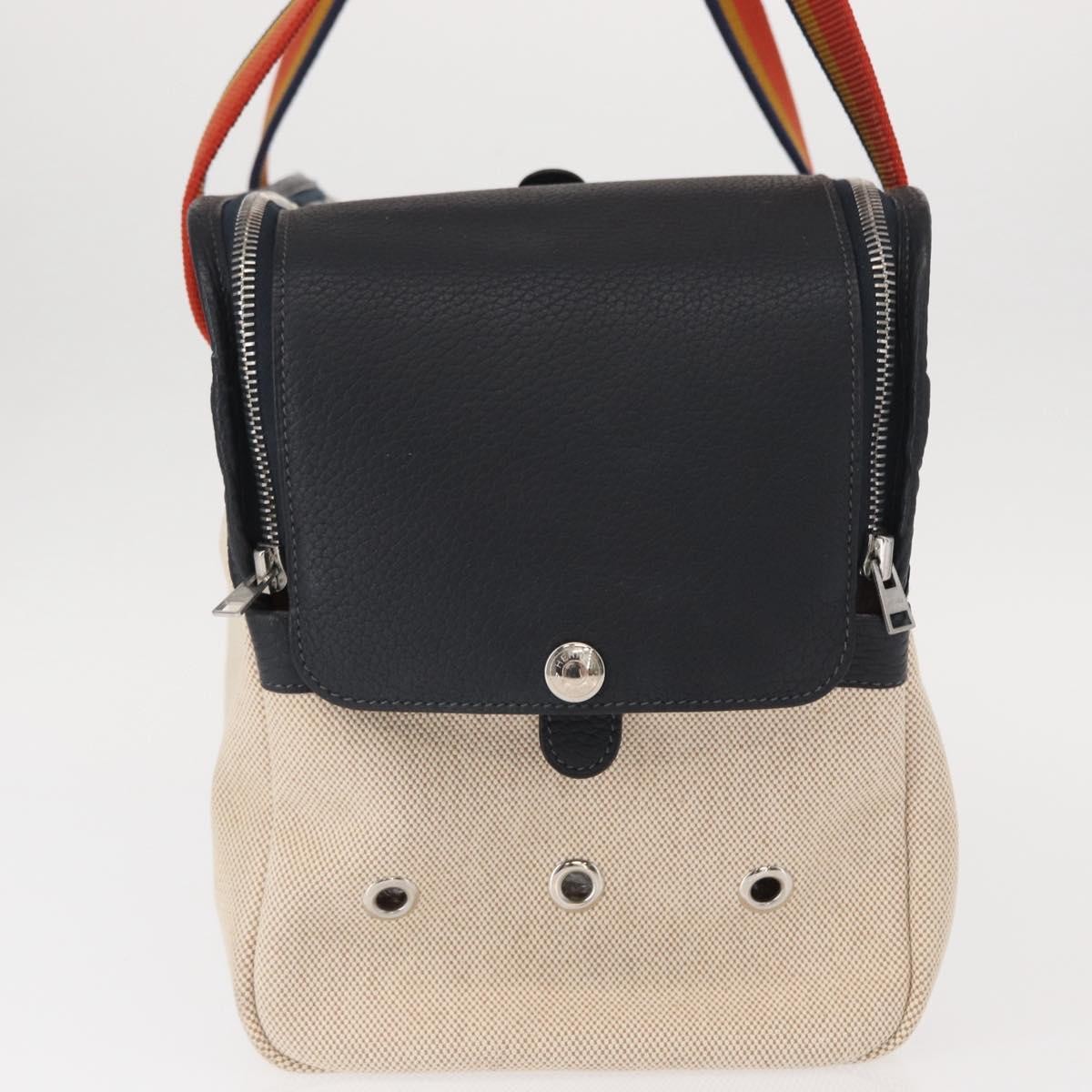 Hermès Sac de Transport pour Chiens Pet Dog Carrier Beige Canvas Good condition - Model View