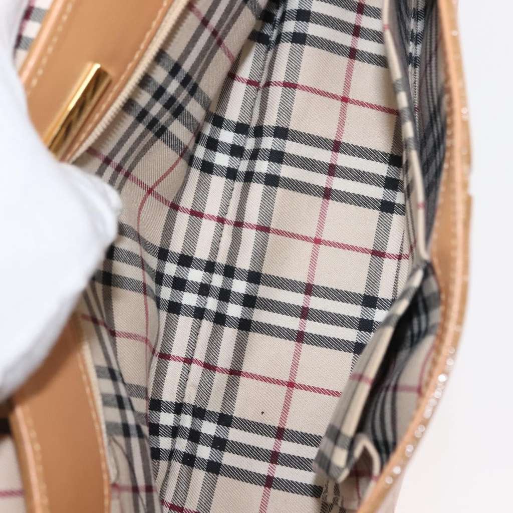 Burberry Shoulder Bag Beige Leather Good condition - Box View