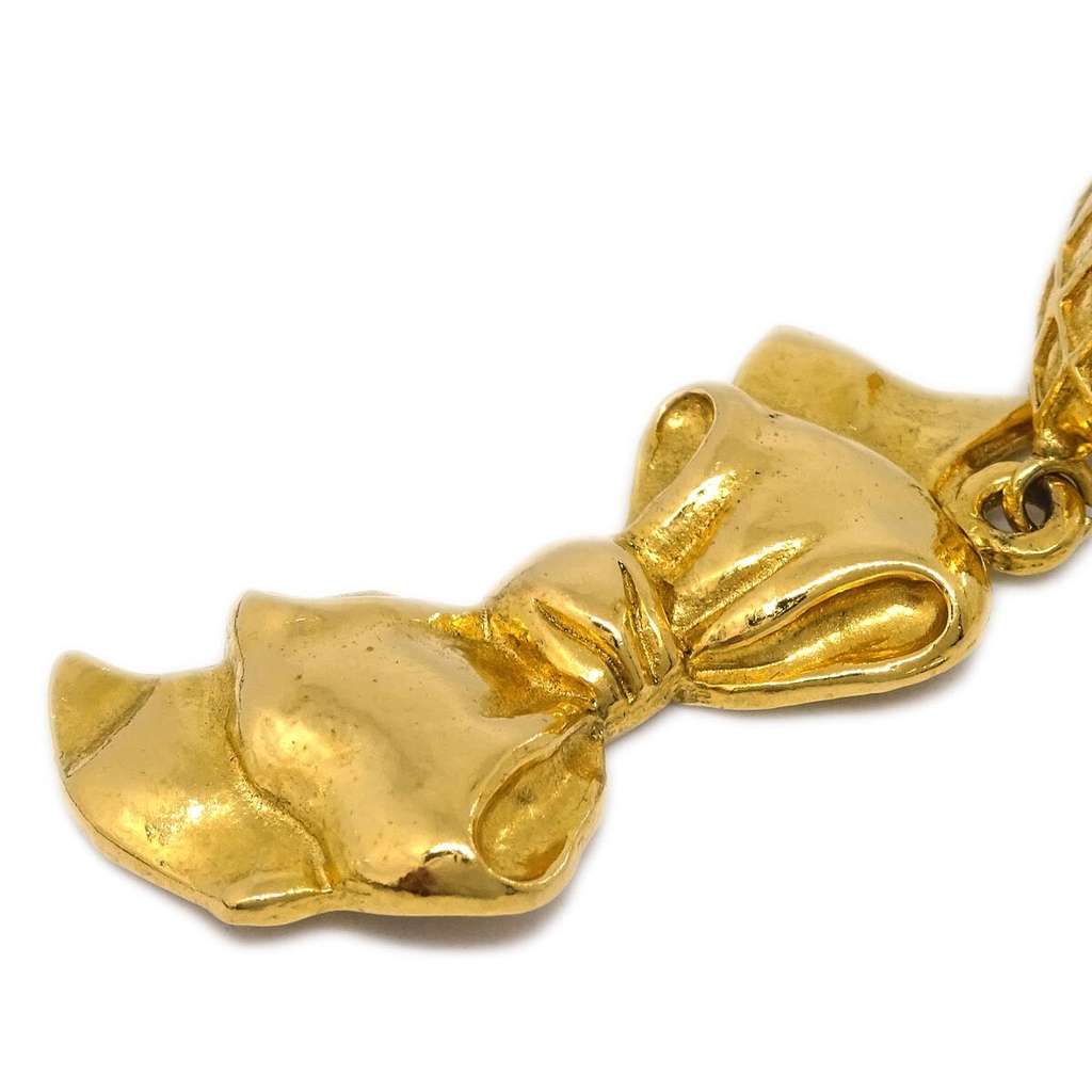 Chanel CC Rhombus Clip-On Earrings Gold Good condition - Inside View