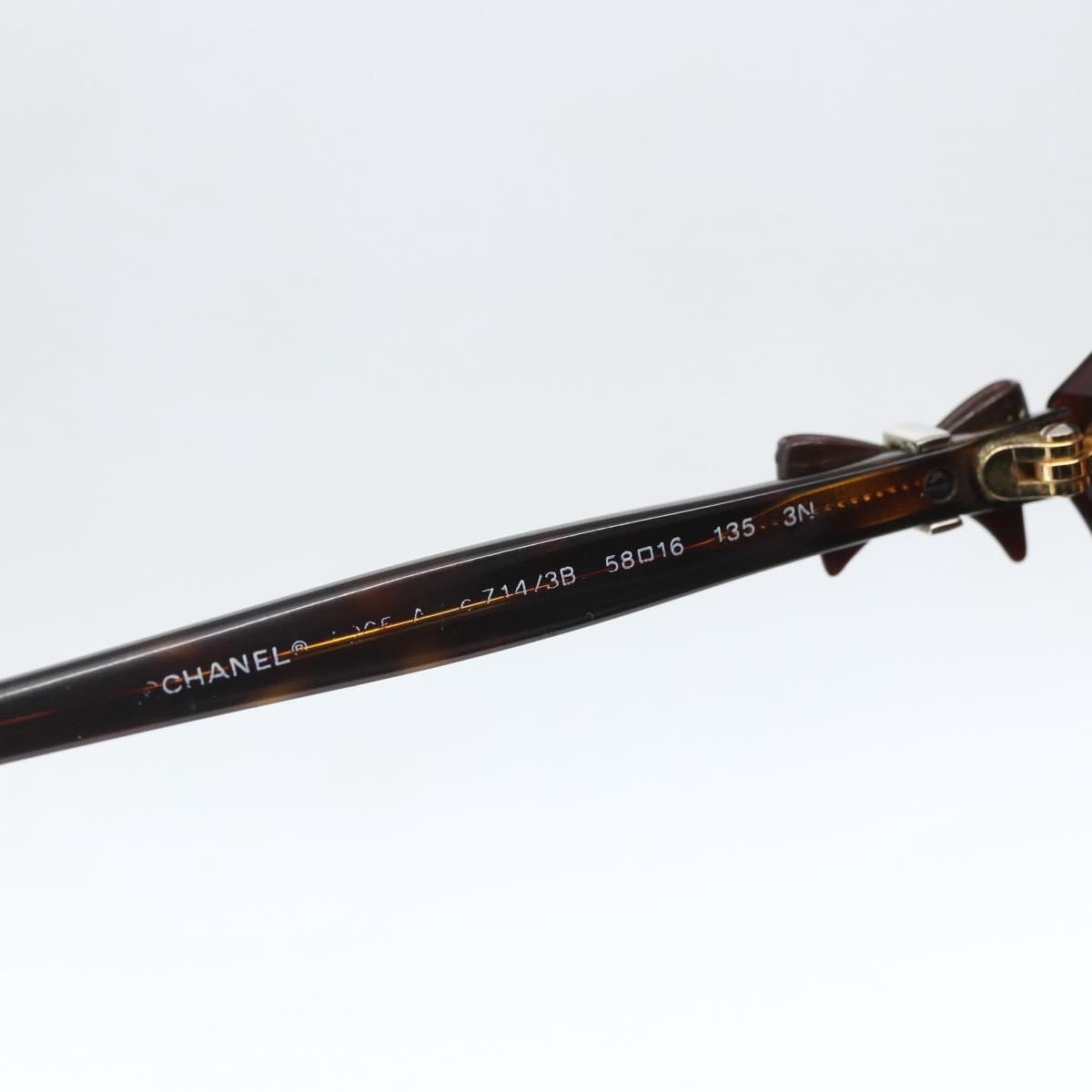 Chanel Logo CC Sunglasses Brown Plastic Good condition - Box View