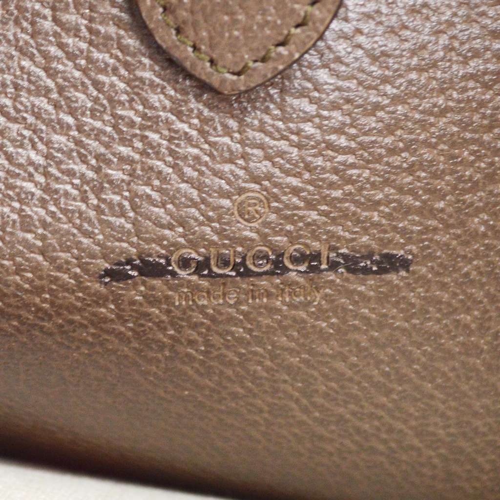 Gucci Cut Out Handle Tote Brown Canvas Good condition - Model View