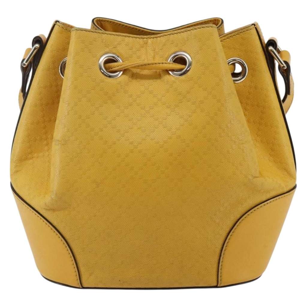 Gucci Bright Bucket Bag Yellow Leather Good condition - Back View