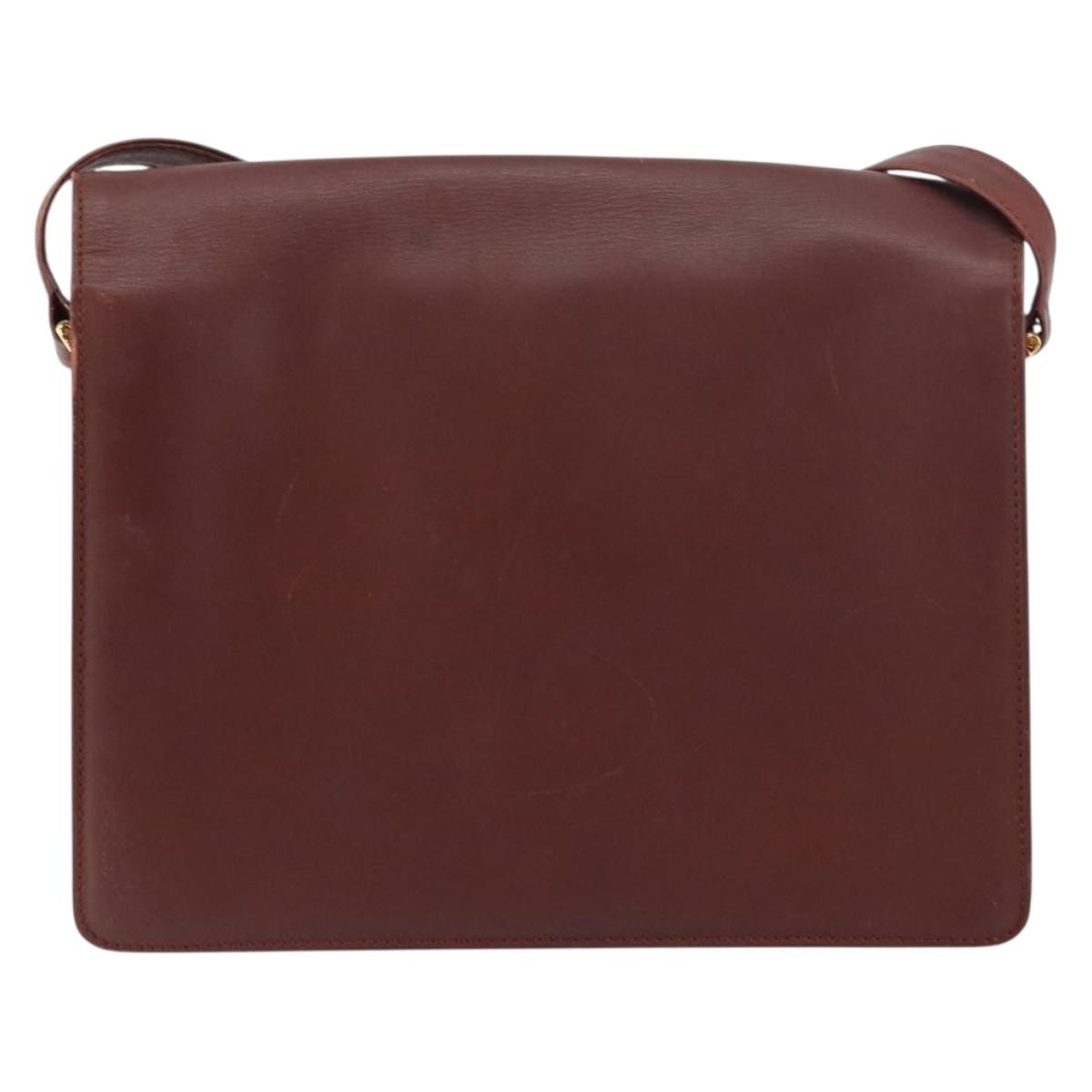 Cartier Must de Cartier Shoulder Bag Burgundy Leather Good condition - Back View