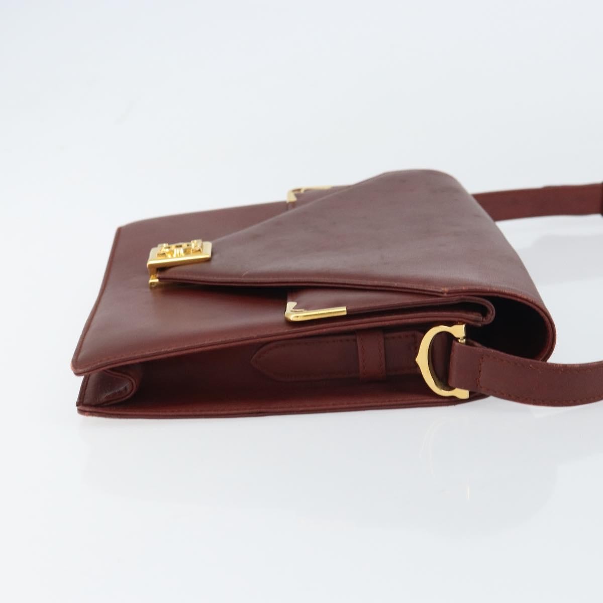 Cartier Must de Cartier Shoulder Bag Burgundy Leather Good condition - Inside View