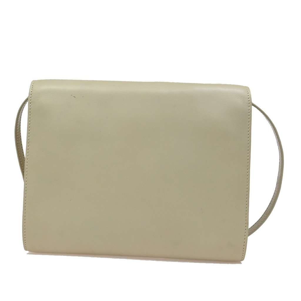 Celine Vintage Triomphe Flap Bag White Leather Good condition - Back View
