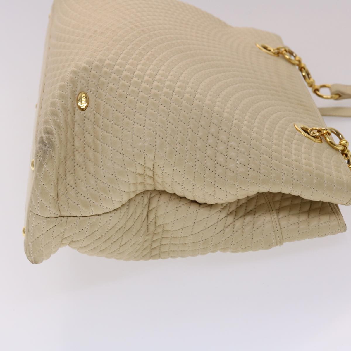 Bally Vintage Shoulder Bag Beige Leather Good condition - Inside View