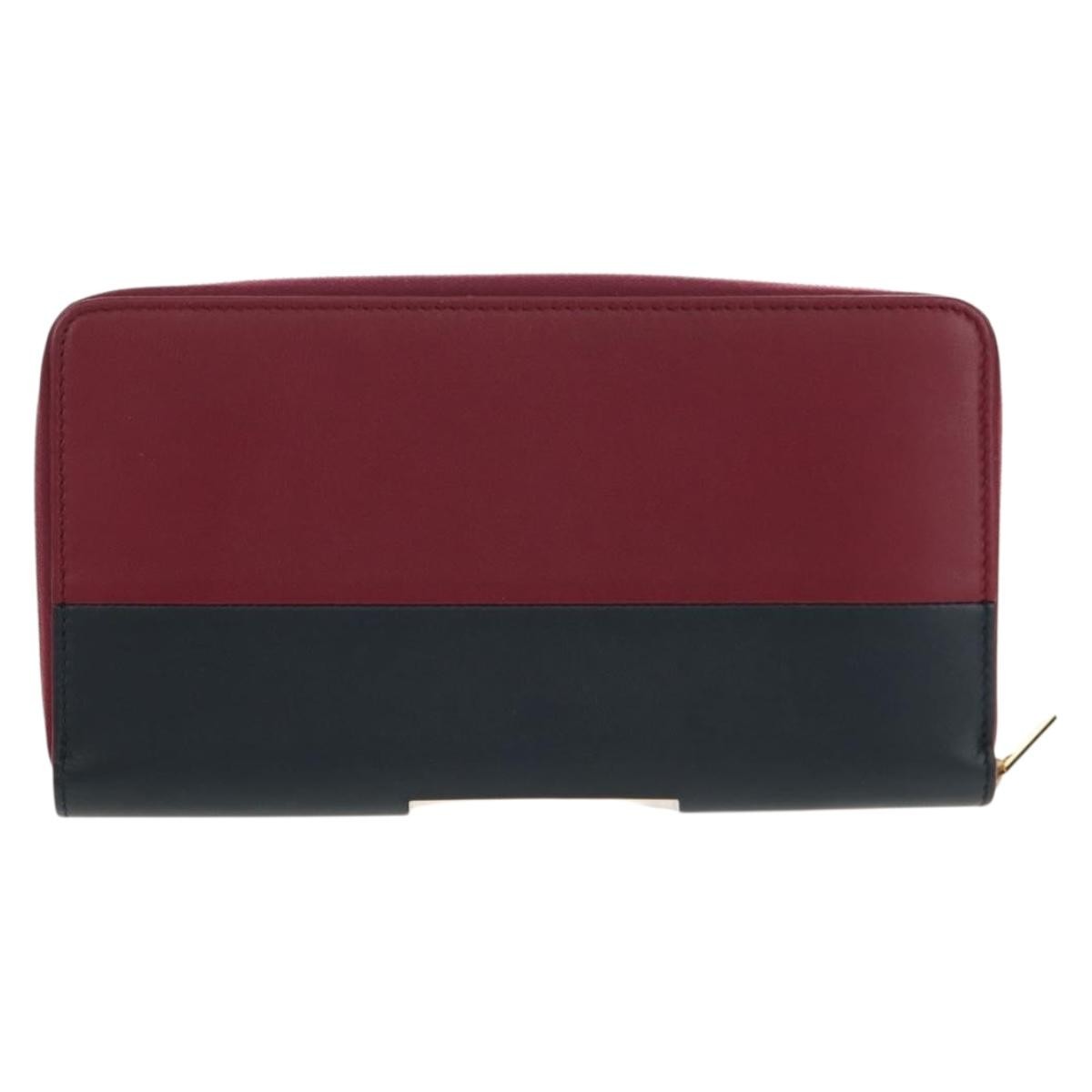 Celine Multifunction Flap Wallet Burgundy Leather Good condition - Back View