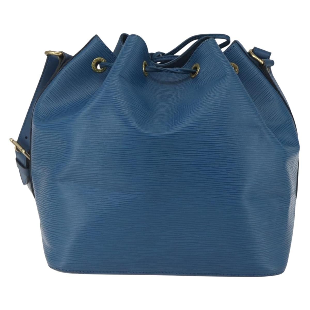 Louis Vuitton Petit Noe Handbag Blue Leather Fair condition - Back View