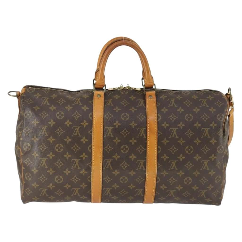 Louis Vuitton Keepall Bandouliere Bag Brown Canvas Good condition - Back View