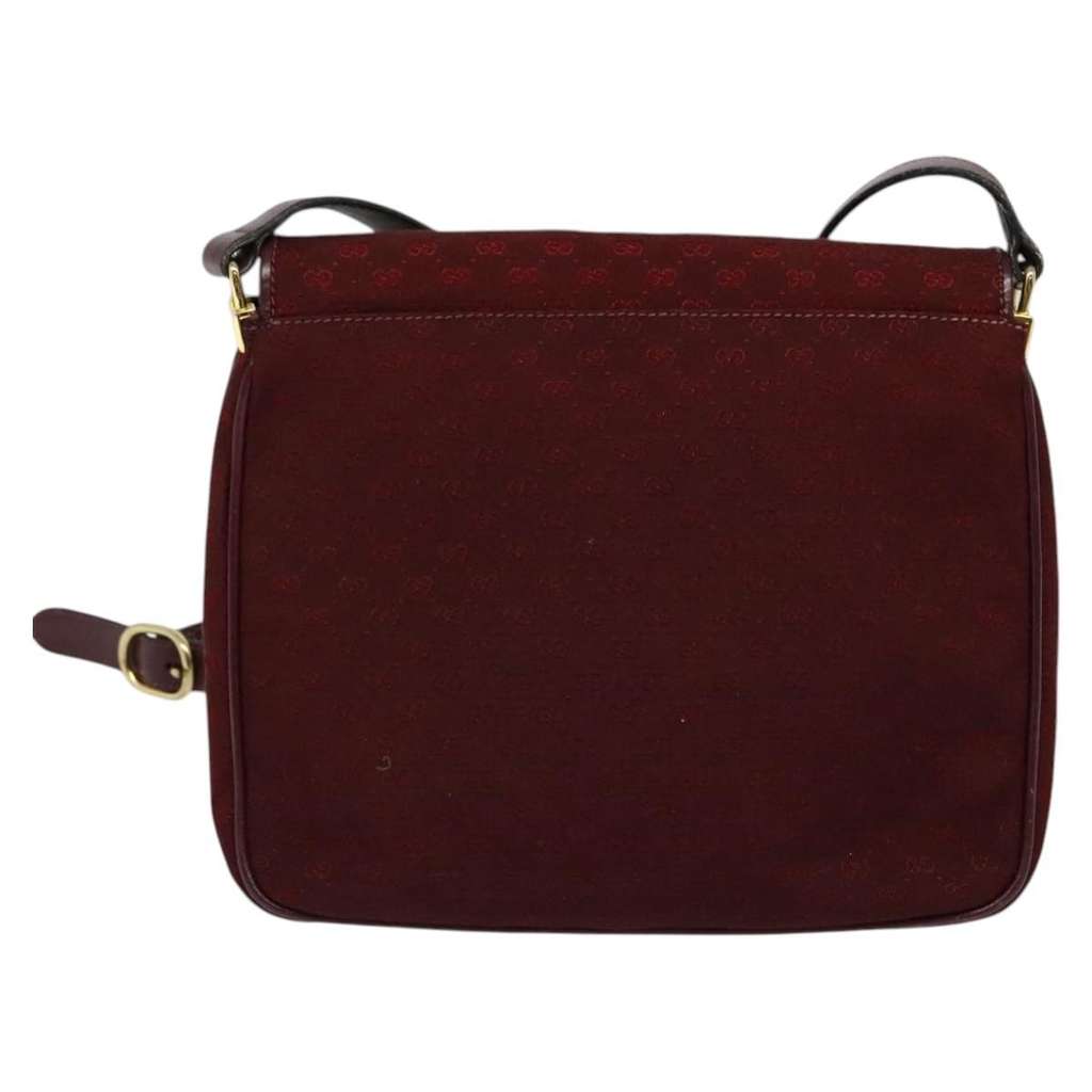 Gucci Micro GG Canvas Shoulder Bag Red Canvas Fair condition - Back View