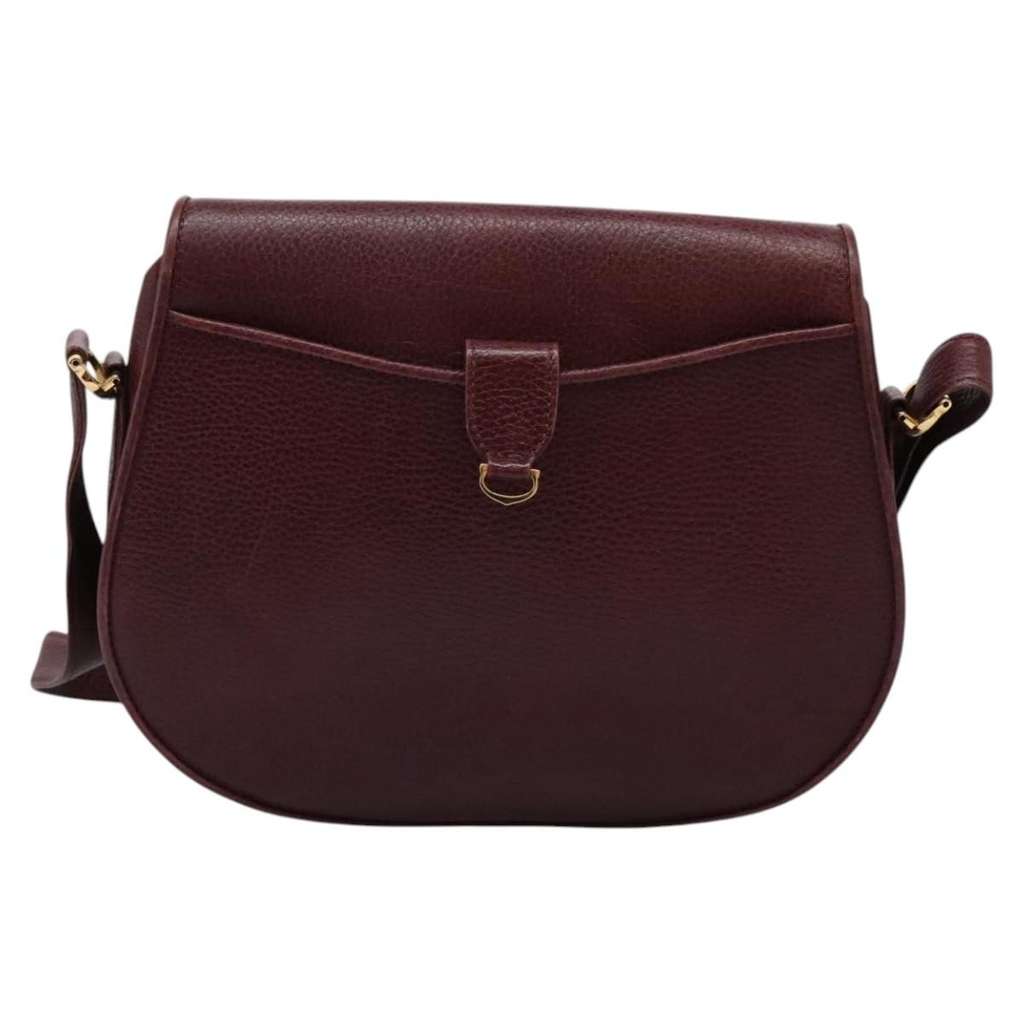 Cartier Must de Cartier Shoulder Bag Burgundy Leather Good condition - Back View