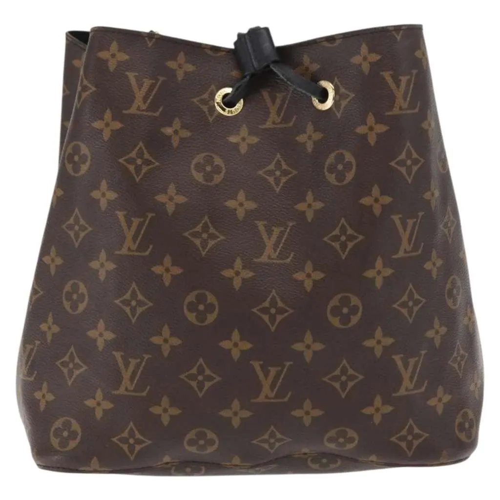 Louis Vuitton NeoNoe Handbag Black Canvas Fair - Front View