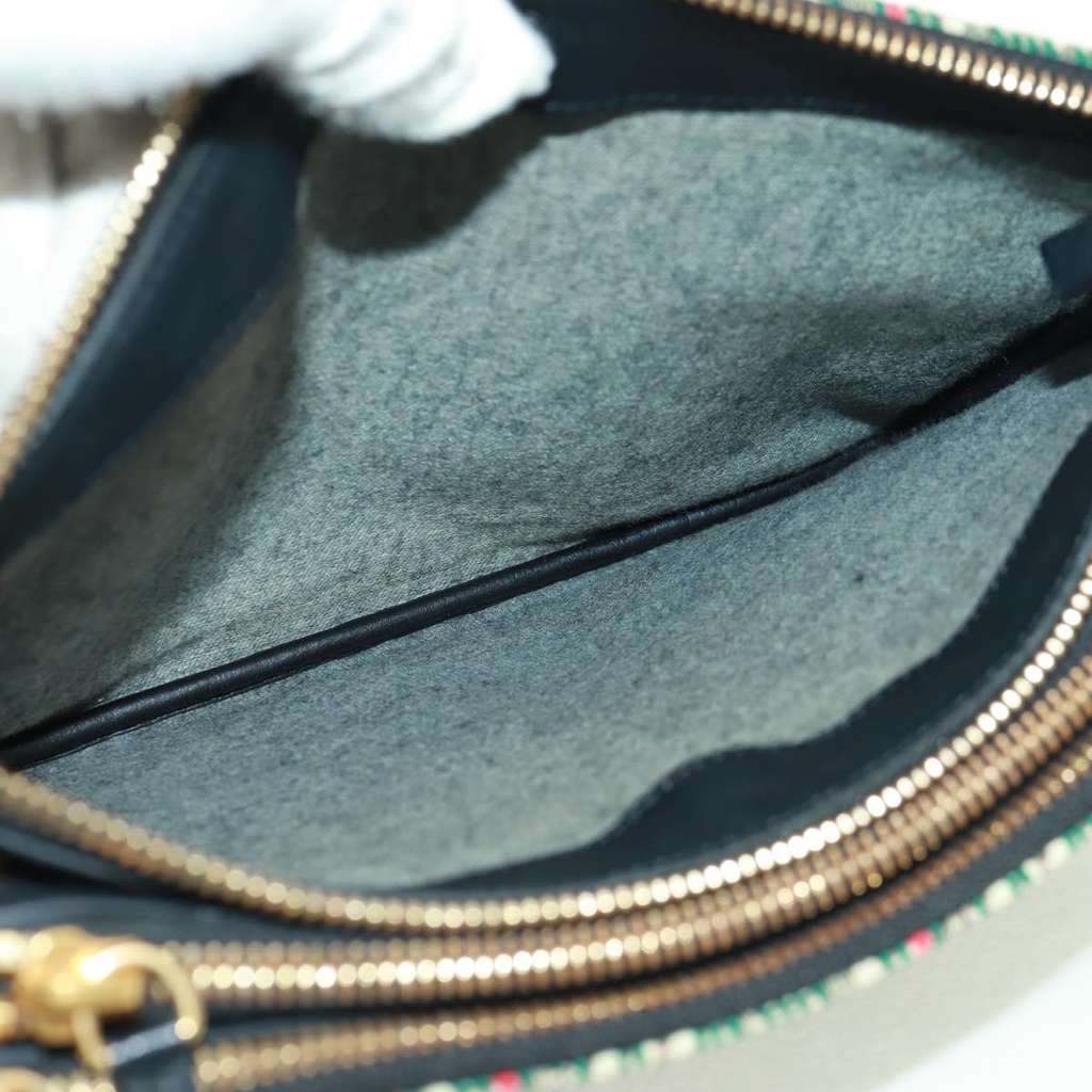 Celine Trio Crossbody Bag Green Tweed Good condition - Box View