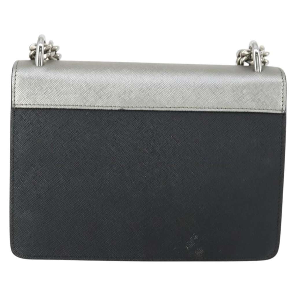 Prada Chain Flap Bag Silver Leather Good condition - Back View