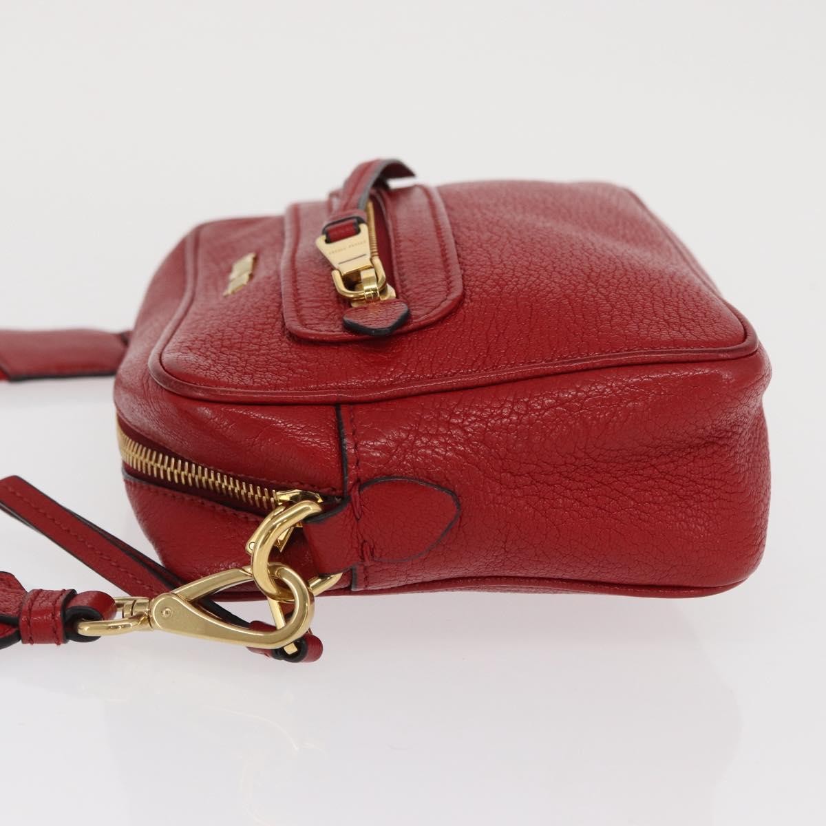 Miu Miu Madras Zip Pocket Crossbody Red Leather Good condition - Model View