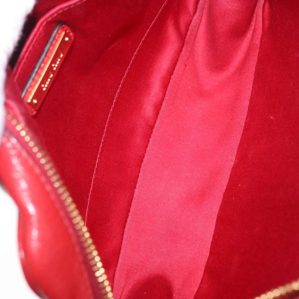 Miu Miu Madras Zip Pocket Crossbody Red Leather Good condition - Box View