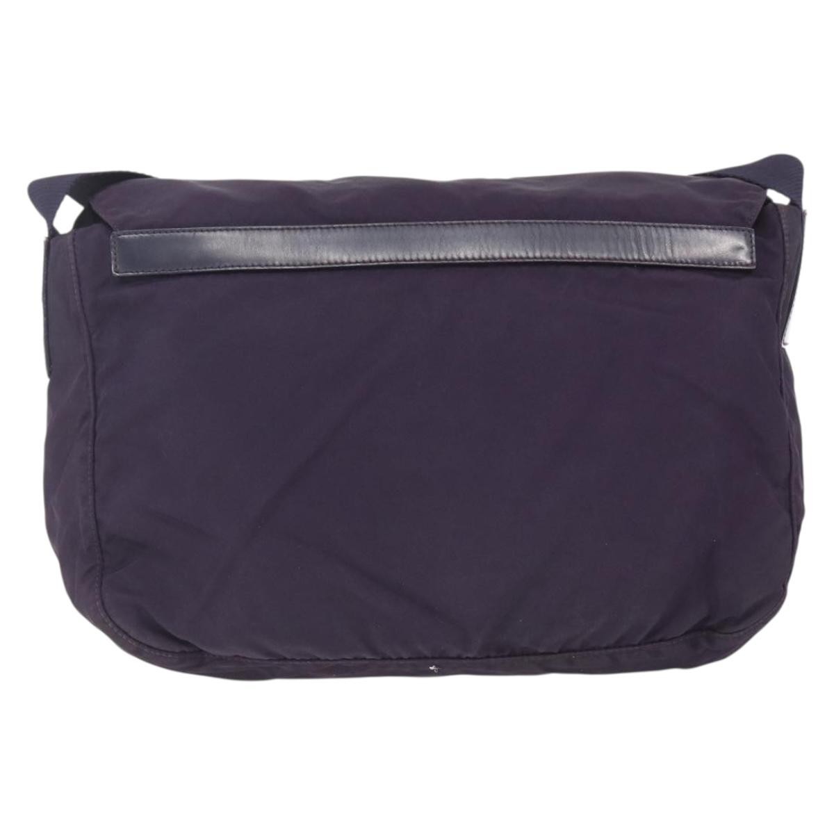 Prada Double Buckle Flap Messenger Bag Purple Good condition - Back View