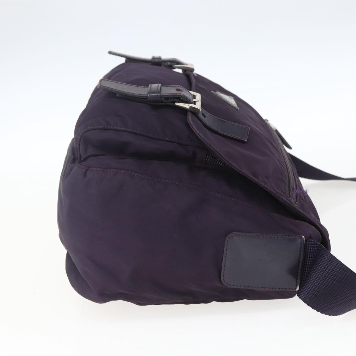 Prada Double Buckle Flap Messenger Bag Purple Good condition - Model View