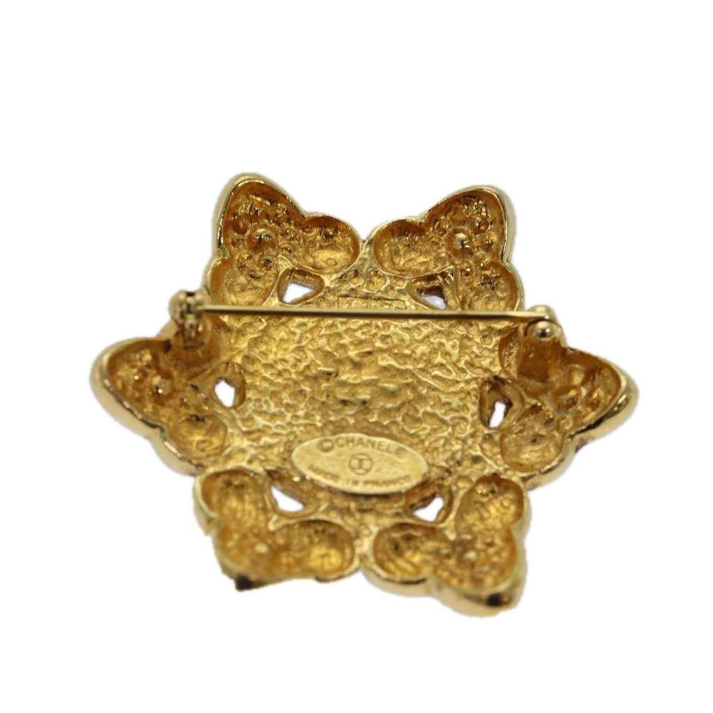 Chanel Baroque CC Brooch Gold Metal Good condition - Back View