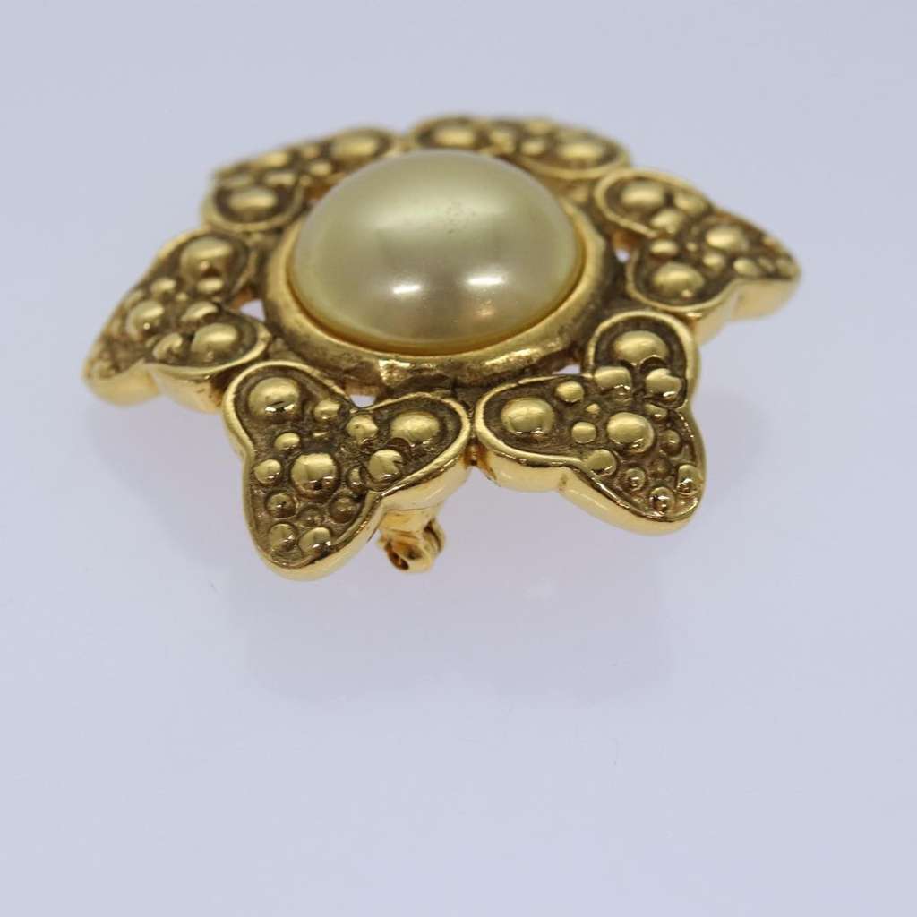 Chanel Baroque CC Brooch Gold Metal Good condition - Inside View
