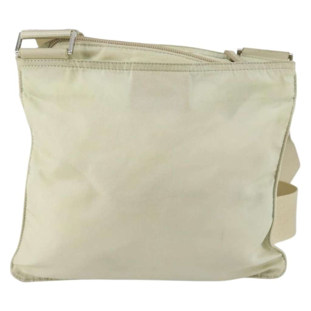 Prada Front Pocket Messenger Bag Beige Fair condition - Back View