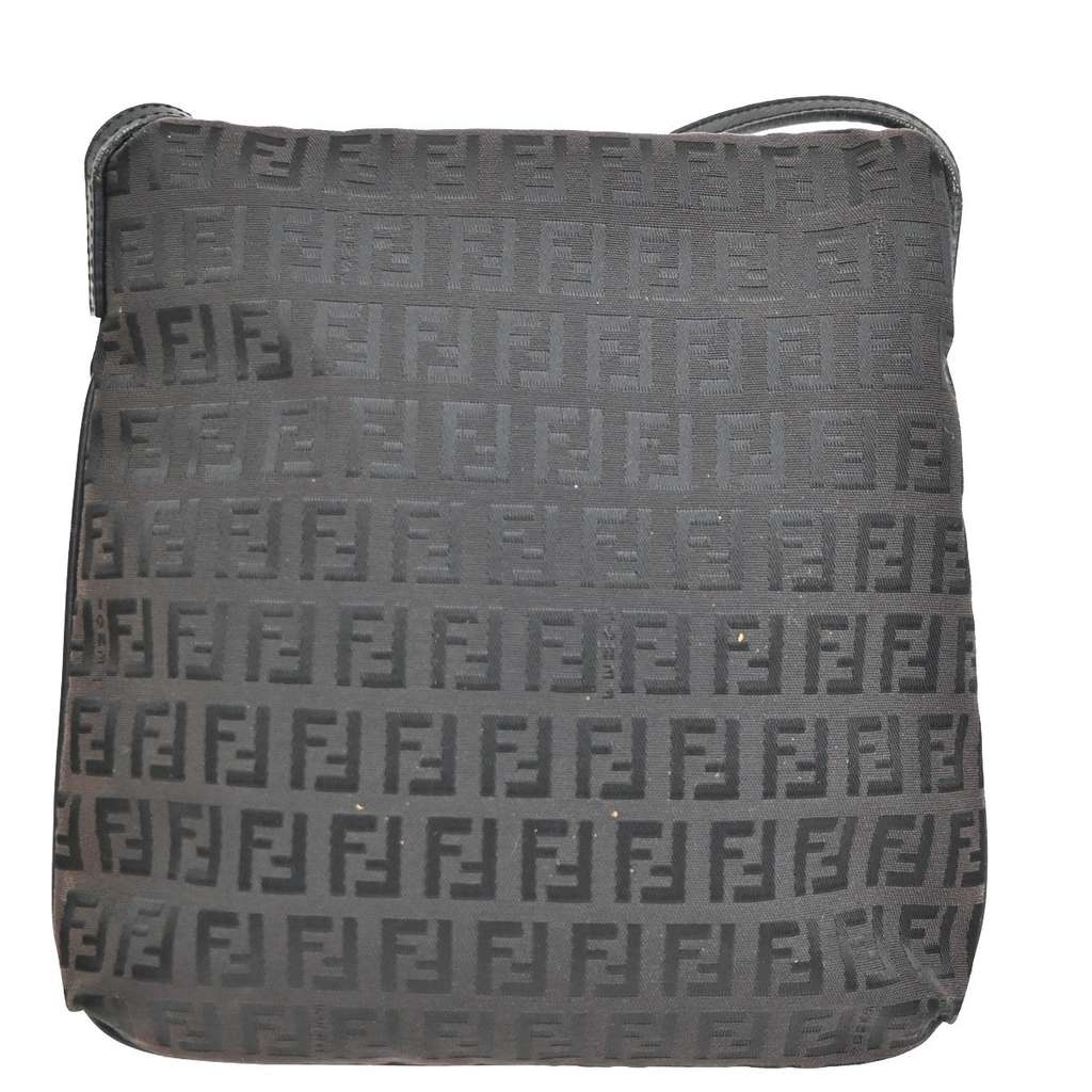 Fendi Vintage Flap Crossbody Bag Brown Canvas Good condition - Back View