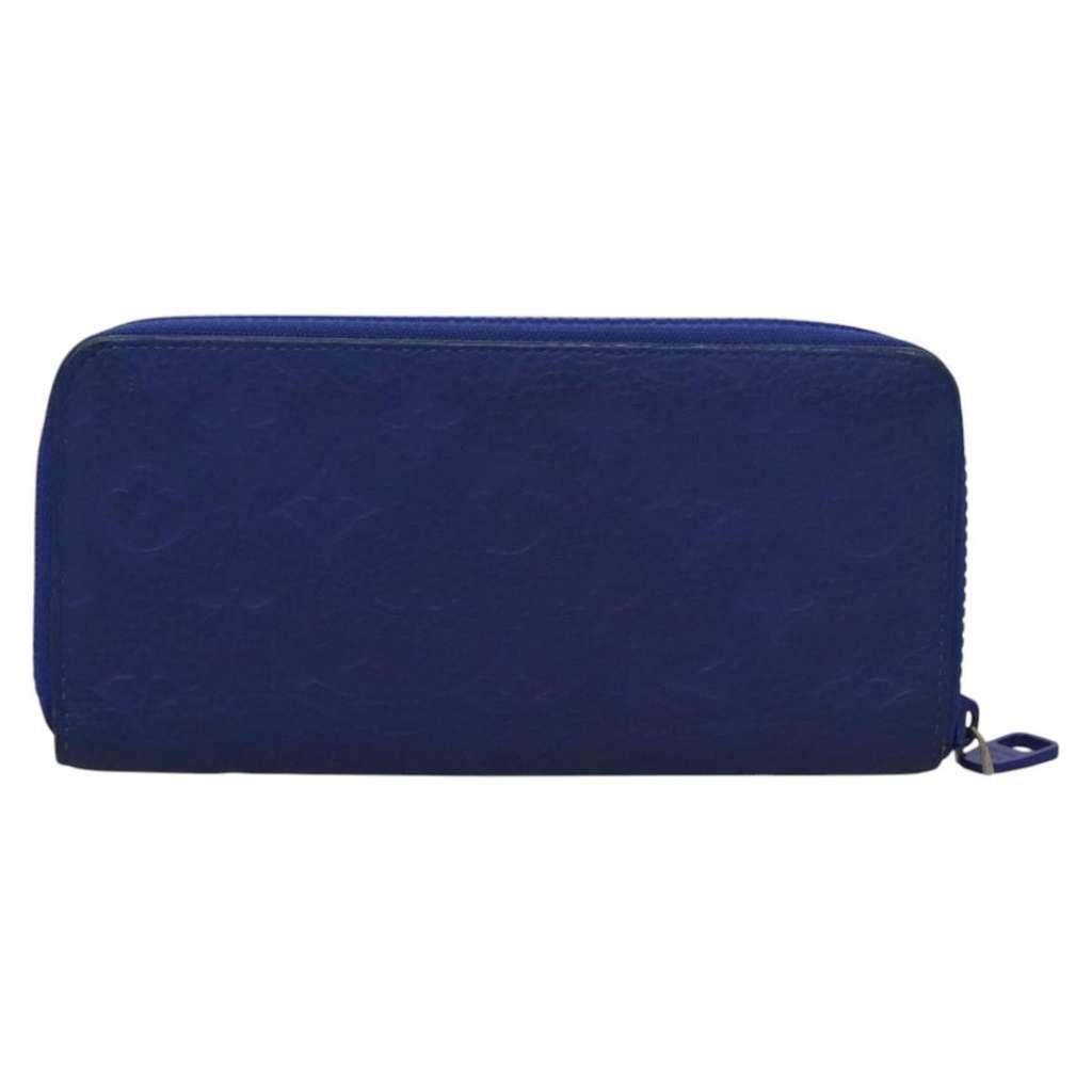 Louis Vuitton Portefeuille zippy Monogramme Empreinte Blue Leather Good condition - Back View