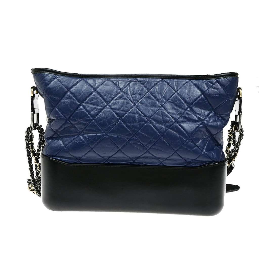 Chanel Bicolor Gabrielle Hobo Blue Leather Good condition - Back View