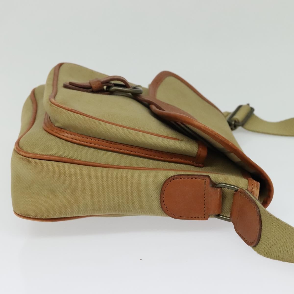 Burberry Front Pocket Messenger Bag Beige Canvas Good condition - Model View