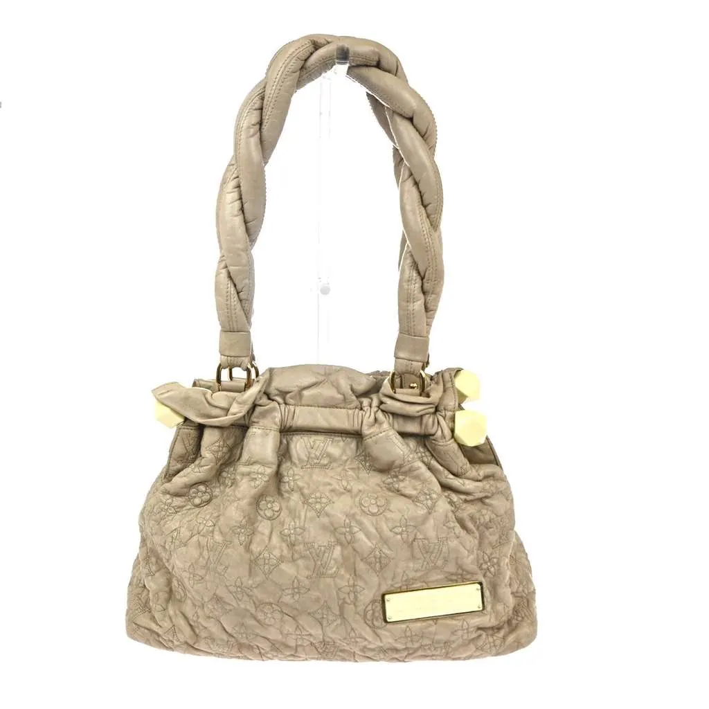 Louis Vuitton Olympe Stratus Handbag Beige Leather Good - Front View
