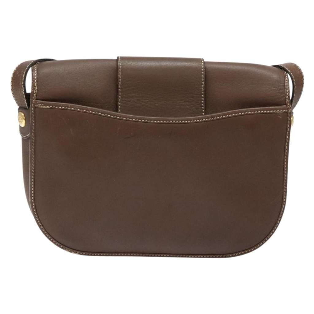 Christian Dior Vintage CD Flap Shoulder Bag Brown Leather Good condition - Back View